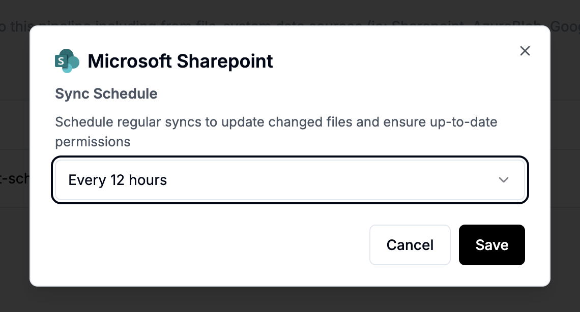 data source settings modal